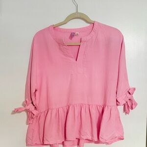 Pink Peplum Blouse